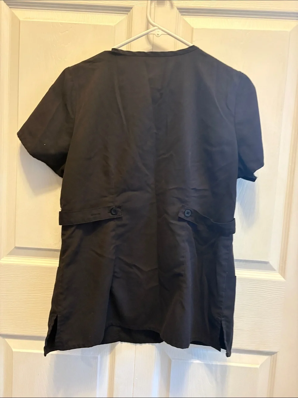 Greys Anatomy by Barco Black Mock Wrap Scrub Top Medical Uniform Medium M - Picture 6 of 8